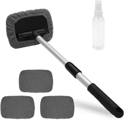 Obrázok produktu pre Sada na čistenie auta, teleskopická kefa, 33-48,5 cm, 180° otočná rukoväť, 4 prateľné podložky