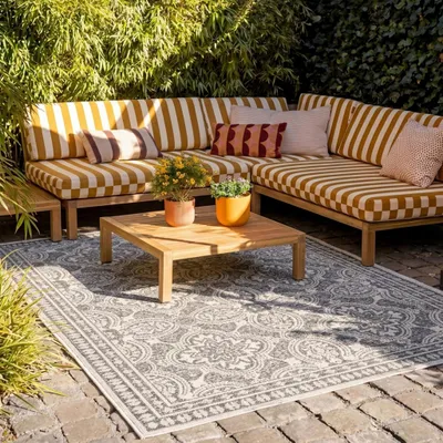 Produktbild von Volero - Outdoor Teppich - Summer Oriental Grau - 120x170 cm - Balkon, Garten, Terrasse - Boho, Ländlich, Modern