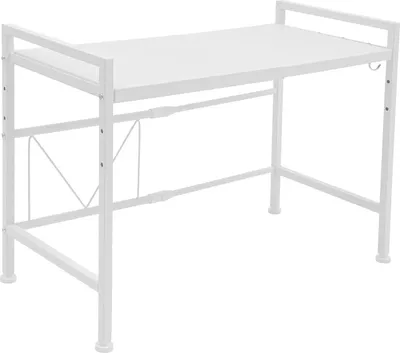 Immagine prodotto di Scaffale per microonde - Supporto per microonde - 2 ripiani - Estraibile - Dimensioni regolabili - 3 ganci - Organizer per piano di lavoro - Metallo - Bianco
