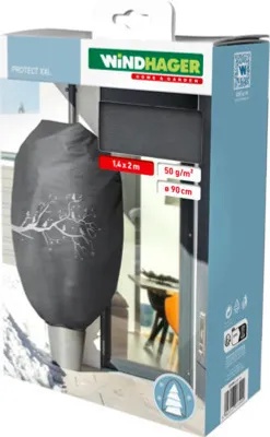 Obrázok produktu pre Ochrana rastlín pred zimou Windhager fleecový vak Protect XXL 1,4 x 2 m, sivý s motívom vtákov 50 g/m2 so šnúrkou