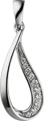 Produktbild von Anhänger Tropfen 925 Sterling Silber 10 Zirkonia