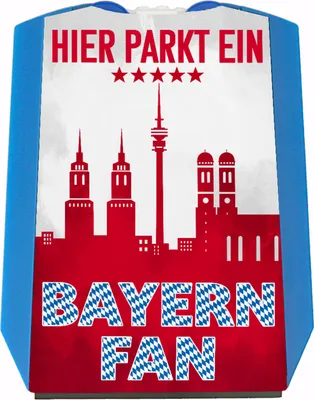 Produktbild von Hier parkt ein Bayern Fan Parkscheibe in Vereinsfarben