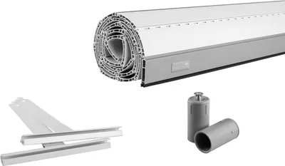 Produktbild von Schellenberg Rollladenpanzer-Set PVC Maxi inkl. Rollladen-Aufhängefedern, Rollladenstopper, Endleiste aus Aluminium, 100 x 120 cm, weiß, 39020