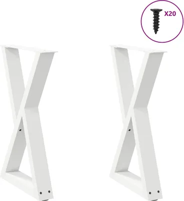 Obrázek produktu pro Nohy k jídelnímu stolu 2 ks bílé 60 x (72-73,3) cm ocelové