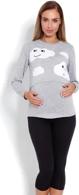 Produktbild von PeeKaBoo Umstandspyjamahose für Damen Ghrairreng grau L/XL