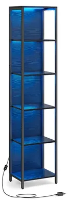 Zdjęcie produktu dla Półka na książki, 6 półek – wysoka szafka – stal i płyta wiórowa – 30,3 x 40 x 178,6 cm