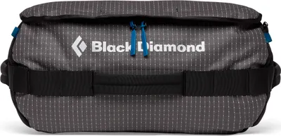 Stonehauler Pro 30 L Duffel von Black Diamond in Grau mit blauen Akzenten und Logo.