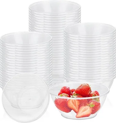 Image de Bols à dessert transparents - 180 ml bol de service réutilisable pour mousse pudding - 100 pièces