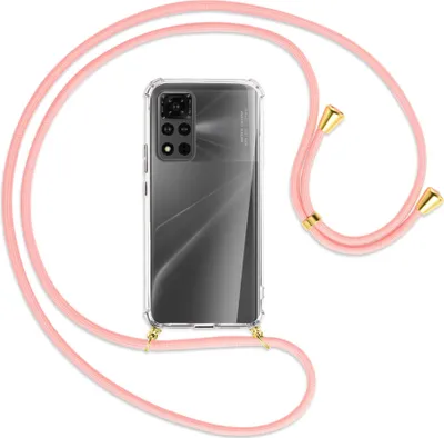Produktbild von Handykette Backcover-Schutzhülle mit Band (Metall goldfarben) für Honor View 40 Pro (V40 Pro, 6.6'') - rosa