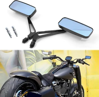 Zdjęcie produktu dla Lusterka do motocykli - lusterka boczne, kierownice - bezpieczna jazda - w pełni regulowane - 11,4 x 5 cm - czarne