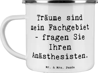 Produktbild von Mr. & Mrs. Panda Teetasse Spruch Anästhesist Träume - Weiß - Geschenk, Bewusstseinskontrolle, Anästhesistin, Pott, Geschenke für Berufstätige, Patientenbetreuung, Haferl