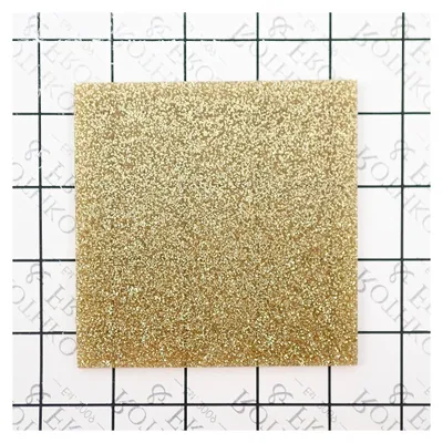 Produktbild von Glitzerndes Acryl in Hellgold, 3 mm dick (150 x 125 mm)