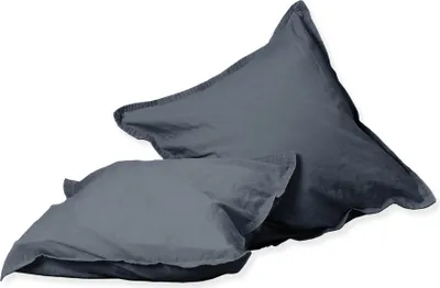 Produktbild von Hahn Baumwolle Stone Washed Kissenbezug Anthrazit 40x40 cm