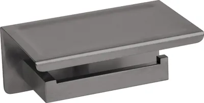 Produktbild von Balneo | Toilettenpapierhalter mit Ablage anthrazit GUN METAL Edelstahl| Papierrollenhalter QARX Rostfrei | WC-Papierhalter aus Metall