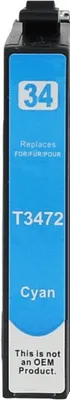 Produktbild von Kompatible Tintenpatrone T3472, T34 XL Cyan für Epson WorkForce Pro WF-3720 DW, WF-3720 DWF, WF-3725 DWF