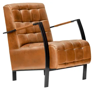 Produktbild von MASSIVMOEBEL24.DE Sessel Echtleder 64x76x83 cognac IRON LABEL #13