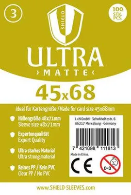 Produktbild von Shield Ultra Matte 3 - 100 Super Sleeves für Kartengröße 45 x 68 mm