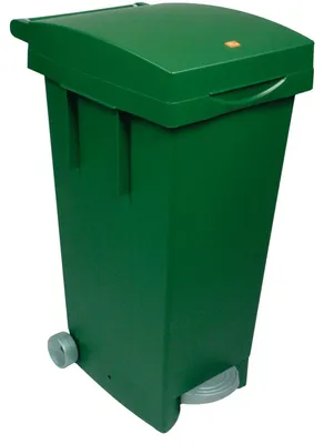 Immagine prodotto di Bidone con ruote e pedale per raccolta differenziata 80Lt ICS - Green