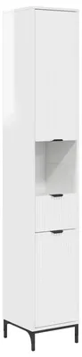 Produktbild von Badezimmerschrank mit Tür Hochglanz Weiß 31,5 x 33 x 190 cm