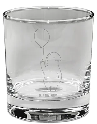 Produktbild von Mr. & Mrs. Panda Whiskyglas Schildkröte Luftballon - Transparent - Geschenk, Rocks Glas, Motivationsspruch, Tumbler, Schildkröten, Gravur, Whiskey, glücklich, Jahrmarkt