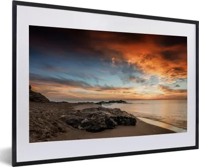 Produktbild von MuchoWow® MuchoWow® Gerahmtes Poster Luft - Meer - Strand 60x40 cm - Poster mit zchwarzem Bilderrahmen - Schlafzimmer - Plakat in Rahmen - Drucken