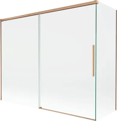 Immagine prodotto di Mexen Rox paratia per vasca da bagno scorrevole a 2 ante 190 + 80 x 150 cm, trasparente, rame spazzolato - 8C9-190-080-65-00