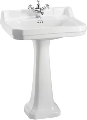 Immagine prodotto di Casa Padrino lavabo in porcellana con piedistallo 61 x 51 x H. 90 cm - Lavabo in stile antico