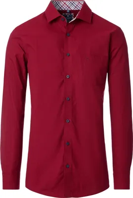 Produktbild von REDMOND Herren Freizeithemd Langarm Kent Comfort-Fit Twill Rot L