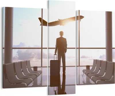 Produktbild von Bild auf Leinwand - Leinwandbild - Flughafen Halle Architektur Glas - 95x80cm - Wand Bild - Wanddeko - Leinwanddruck - Bilder - Kunstdruck - Wanddekoration - Leinwand bilder - Wandkunst - CB95x80-2507