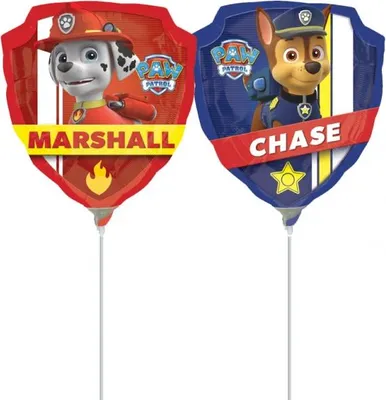 Image de Marshall Paw Patrol Chase Ballon en plastique sur tige, 35cm