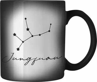 Produktbild von Trendation - Jungfrau Sternzeichen Farbwechsel Zauber-Tasse Geschenk Horoskop Tierkreiszeichen (Schwarz)