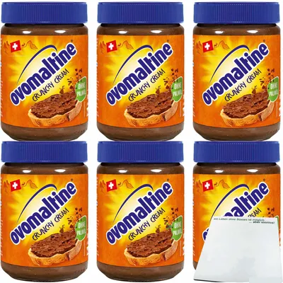 Produktbild von Ovomaltine Crunchy Cream 6er Pack (6x380g Glas) + usy Block