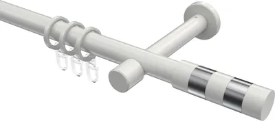 Produktbild von Interdeco Gardinenstange / Vorhangstange Weiß, Typ Prestige Mavell (Zylinder Bicolor), 20 mm Ø 1-läufig, 100 cm