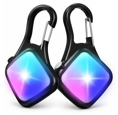 Produktbild von Hundehalsbandlicht 2er Set, LED Leuchtanhänger für Hunde, 4 Lichtmodi, USB aufladbar, wasserdicht, kompakt mit Karabiner