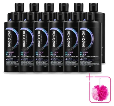 Immagine prodotto di 12 flaconi di shampoo Syoss Intense Plex - riparazione profonda per capelli danneggiati - 440 ml - confezione  - 12 pezzi