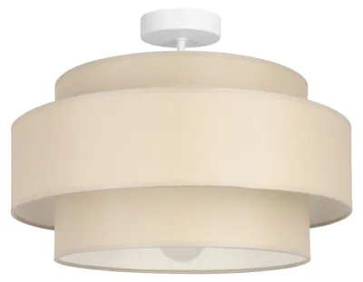 Produktbild von Deckenleuchte Metall E27 rund D: 40 cm Weiß Beige Modern
