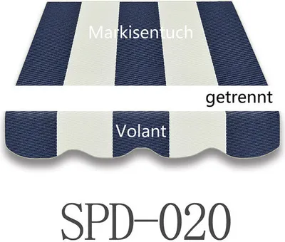 Produktbild von VANA Markisenstoffe Markisentuch Markisenbespannung Zeltstoffe Sonnenschutz Ersatzstoffe ohne Volant (4.5x3m, SPD020)