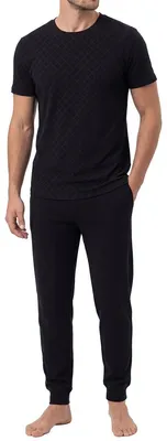 Produktbild von JOOP! Comfort Schlafanzug Set aus langer Hose und T-Shirt, Hose mit Gummibund und Bindeband, Elastisches Material für hohen Komfort