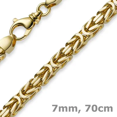 Produktbild von 7mm Königskette aus 750 Gold Gelbgold Kette Halskette 70cm Herren