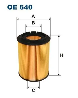 Produktbild von Filtron Ölfilter Oe 640 Filtereinsatz, Höhe 110,5 mm, Außendurchmesser 83 mm, Innendurchmesser 39,5 mm / 23,5 mm