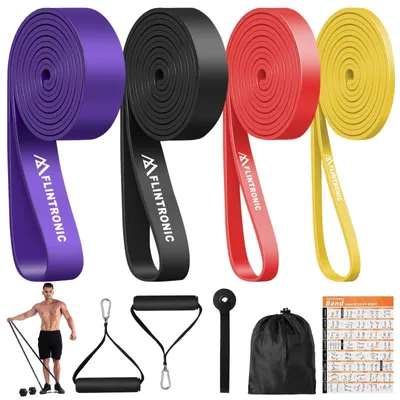 Immagine prodotto di Banda elastica per allenamento della forza, set di 4 bande di resistenza, ideale per trazioni, CrossFit, Pilates, yoga