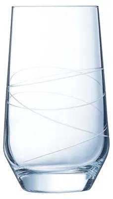Imagen del producto de 6 vasos de 40 cl, diseño abstracto, marca Cristal d'Arques, vidrio ultra transparente y moderno