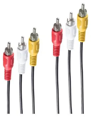 Produktbild von shiverpeaks BASIC-S 3x RCA - 3x RCA 5.0m, 3 x RCA, Männlich, 3 x RCA, Männlich, 5 m, Schwarz, Rot, Weiß, Gelb