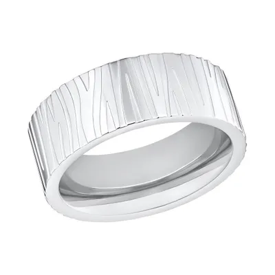 Produktbild von s.Oliver Damenring aus Edelstahl mit gestreiftem Muster (Größe: 58mm)