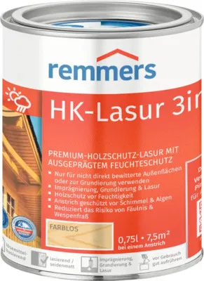 Produktbild von Remmers HK-Lasur 3in1 farblos 0,75 l, Holzlasur aussen