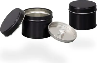Produktbild von tea4chill Teedosen / Kaffeedosen / Vorratsdosen Set, 2 Dosen je 30g, schwarz mit Stülpdeckel