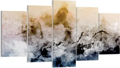 Produktbild von Bild auf Leinwand - Leinwandbild - 5 Teile - Abstraktion Wolken Berge - 160x85cm - Wand Bild - Wanddeko - Wandbilder - Leinwanddruck - Bilder - Wanddekoration - Leinwand bilder - EA160x85-4894