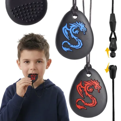Produktbild von CLDY Set mit sensorischen Beißringen, therapeutischen Halsketten und Silikon-Beißringen für Kinder – 2 Stück