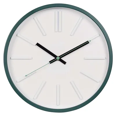 Produktbild von MAUL Wanduhr groß MAULben grün 35,4 cm leise und modern ohne Tickgeräusche