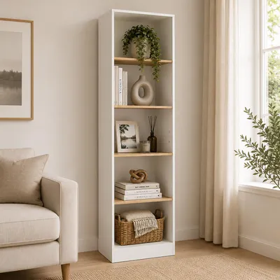 Produktbild von VCM Bücherregal für Aktenordner, Büroregal mit 5 Fächern, 38 x 183 x 52 cm, Standregal für Homeoffice und Büro - Dilos